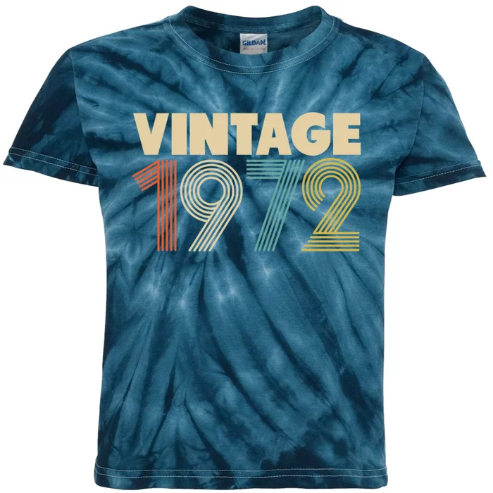 Vintage 1972 46th Birthday Kids Tie-Dye T-Shirt