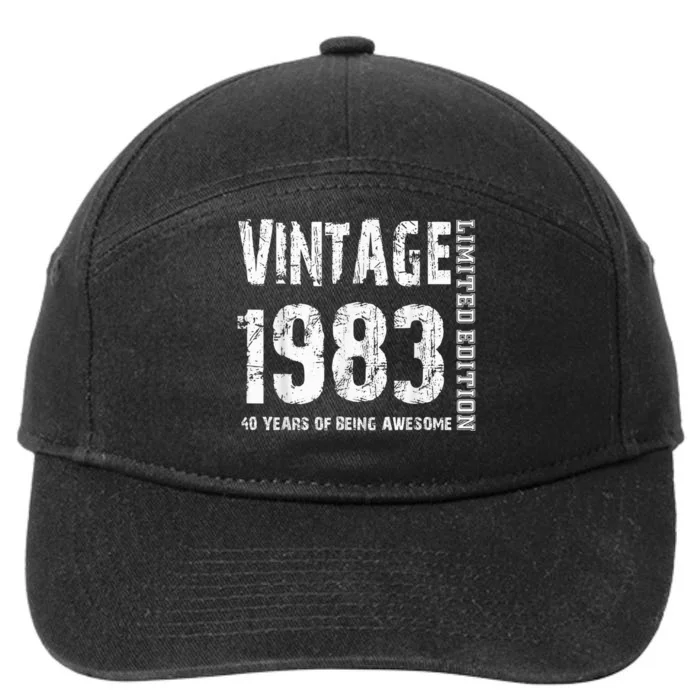 Vintage 1983 40 Years Of Being Awesome 40th Birthday 7-Panel Snapback Hat