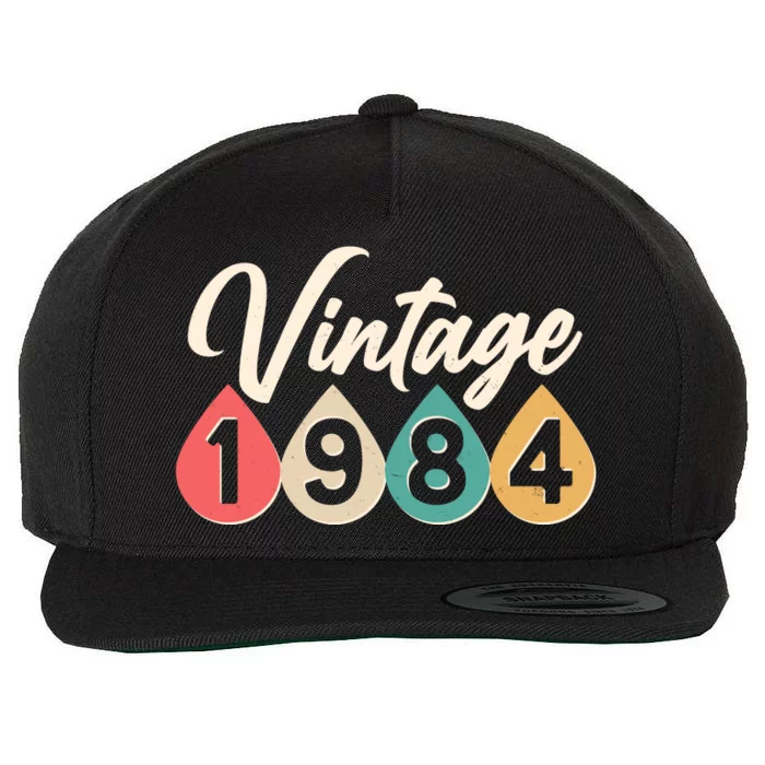 Vintage 1984 40th Birthday Retro Teardrop Design Wool Snapback Cap