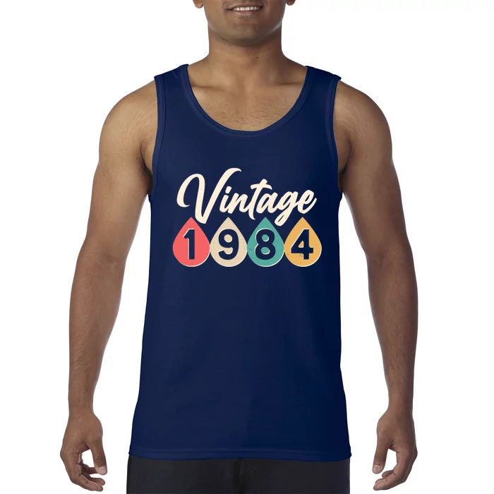 Vintage 1984 40th Birthday Retro Teardrop Design Tank Top