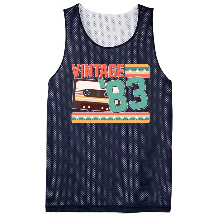 Vintage 1983 40th Birthday Cassette Tape Mesh Reversible Basketball Jersey Tank