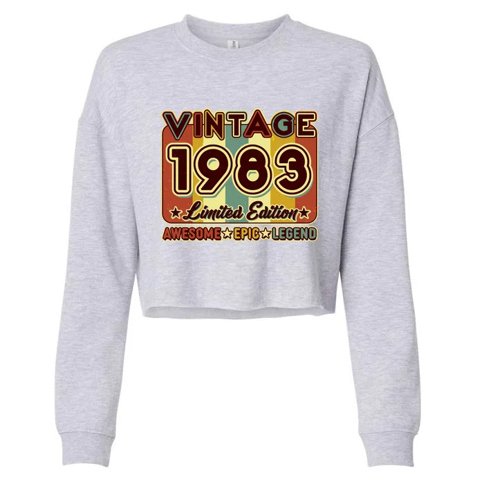 Vintage 1983 40th Birthday Limited Edition Awesome Epic Legend Cropped Pullover Crew