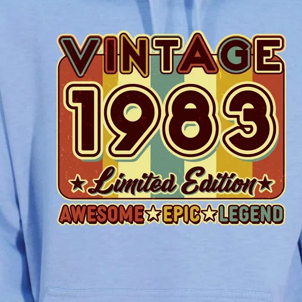 Vintage 1983 40th Birthday Limited Edition Awesome Epic Legend Unisex Surf Hoodie