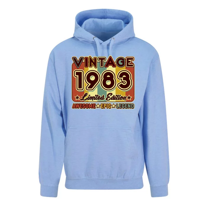 Vintage 1983 40th Birthday Limited Edition Awesome Epic Legend Unisex Surf Hoodie