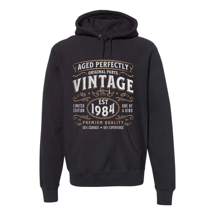 Vintage 1984 40th Birthday Gifts 40 Year Old Premium Hoodie