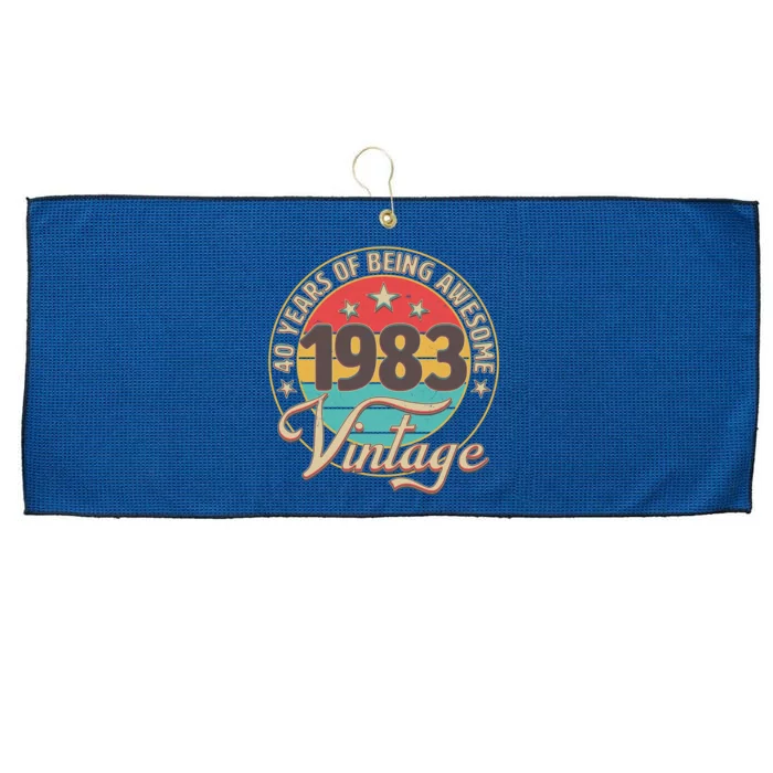 Vintage 1983 40 Years Of Being Awesome Large Microfiber Waffle Golf Towel