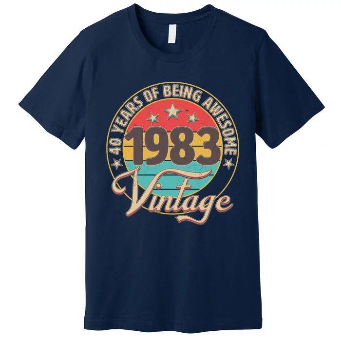 Vintage 1983 40 Years Of Being Awesome Premium T-Shirt