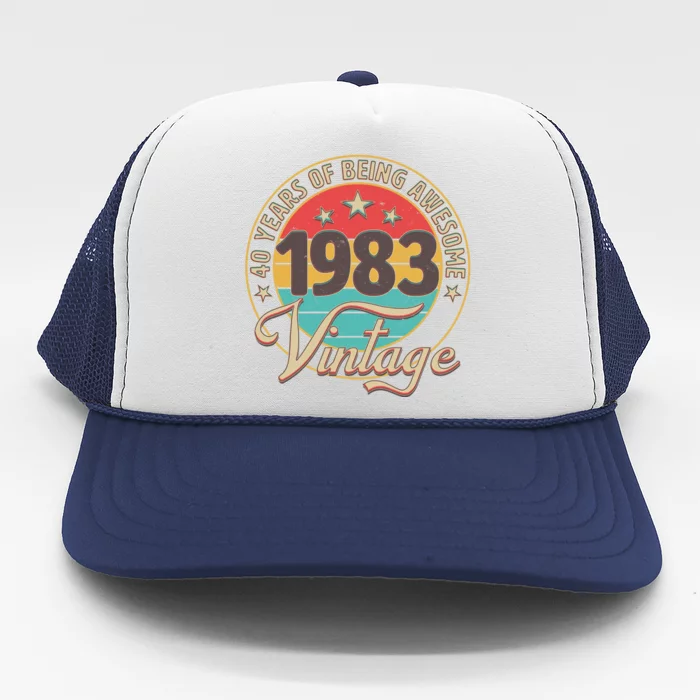 Vintage 1983 40 Years Of Being Awesome Trucker Hat