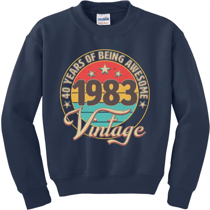 Vintage 1983 40 Years Of Being Awesome Kids Sweatshirt