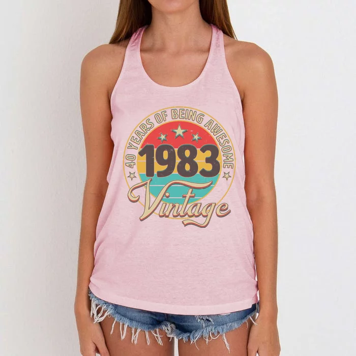 Vintage 1983 40 Years Of Being Awesome Women's Knotted Racerback Tank