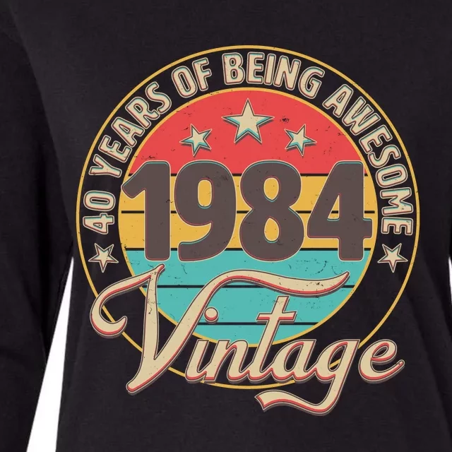 Vintage 1984 40 Years Of Being Awesome Womens Cotton Relaxed Long Sleeve T-Shirt