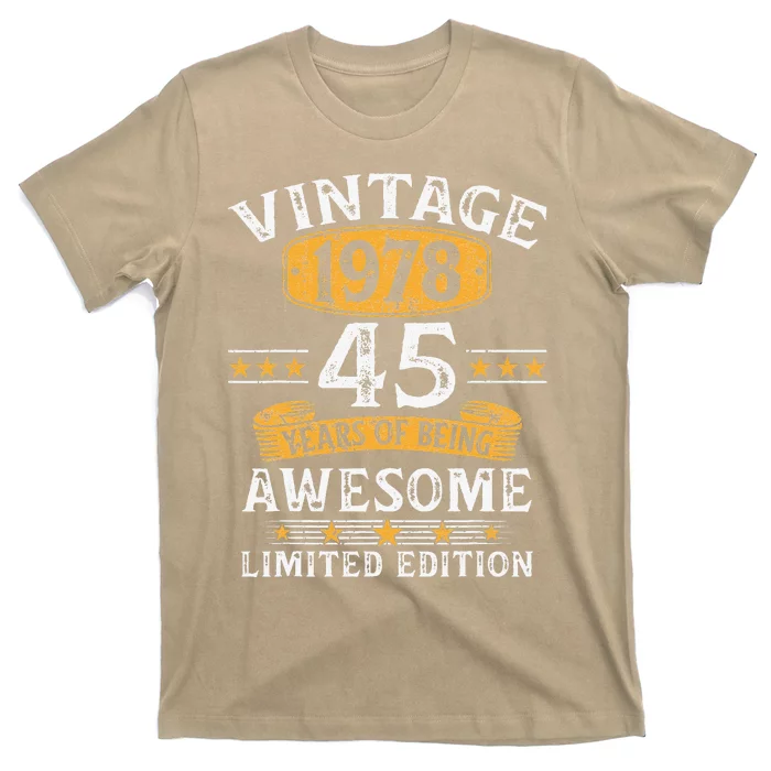 Vintage 1978 45 Years Old 45th Birthday Gifts For T-Shirt