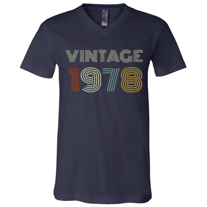 Vintage 1978 45th Birthday Gifts For And Women V-Neck T-Shirt