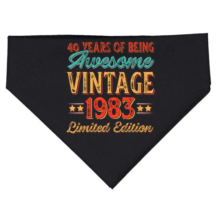 Vintage 1983 40 Years Birthday USA-Made Doggie Bandana