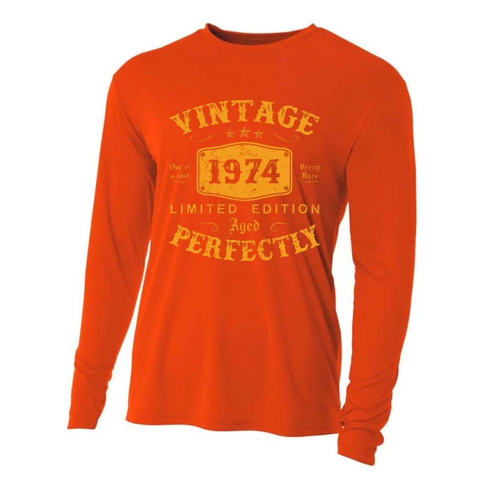 Vintage 1974 48 Birthday Gifts 48th Birthday Gifts Cooling Performance Long Sleeve Crew