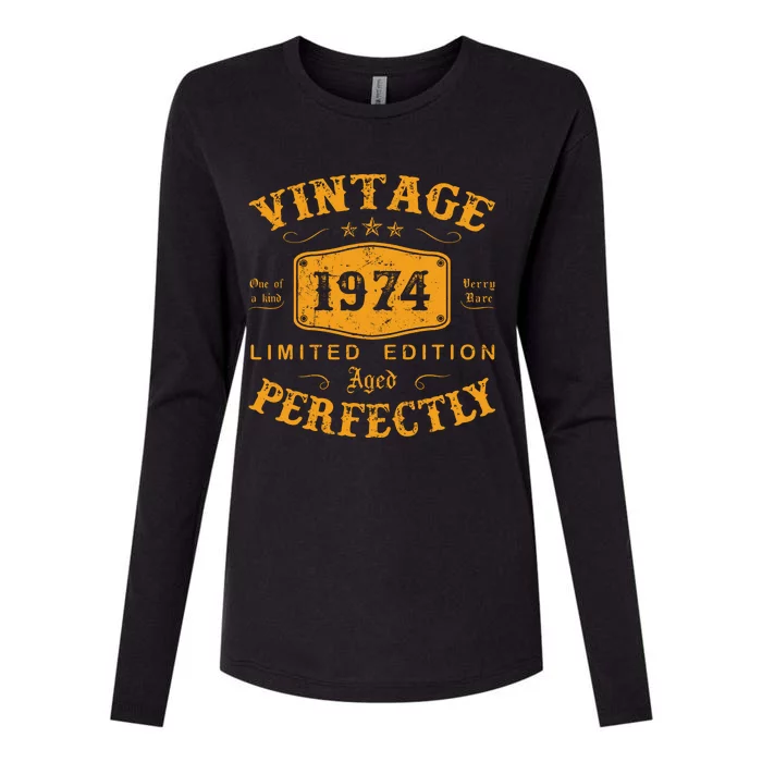 Vintage 1974 48 Birthday Gifts 48th Birthday Gifts Womens Cotton Relaxed Long Sleeve T-Shirt