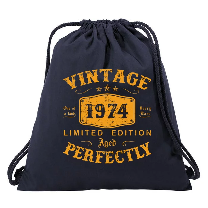 Vintage 1974 48 Birthday Gifts 48th Birthday Gifts Drawstring Bag