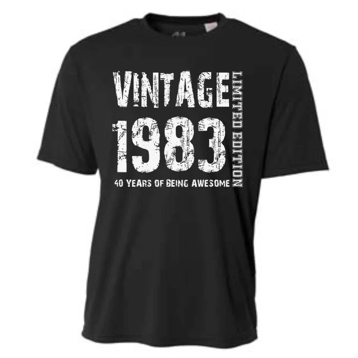 Vintage 1983 40 Years Of Being Awesome 40th Birthday Cooling Performance Crew T-Shirt