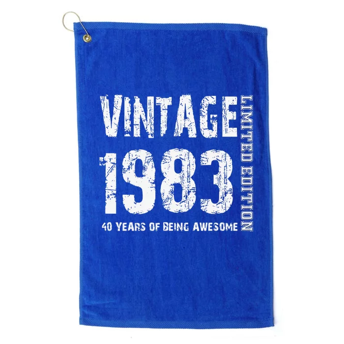 Vintage 1983 40 Years Of Being Awesome 40th Birthday Platinum Collection Golf Towel