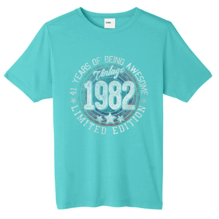 Vintage 1982 41 Year Old Gifts Limited Edition 41st Birthday Love ChromaSoft Performance T-Shirt