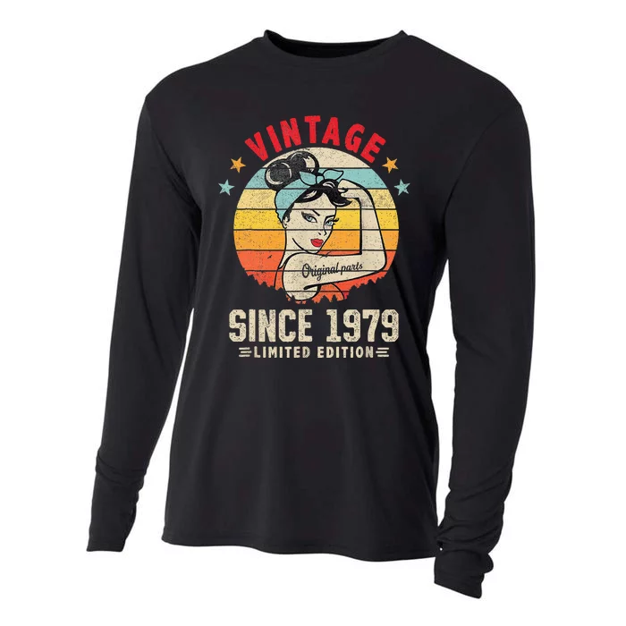 Vintage 1979 45th Bday Funny 45 Year Old Birthday Cooling Performance Long Sleeve Crew