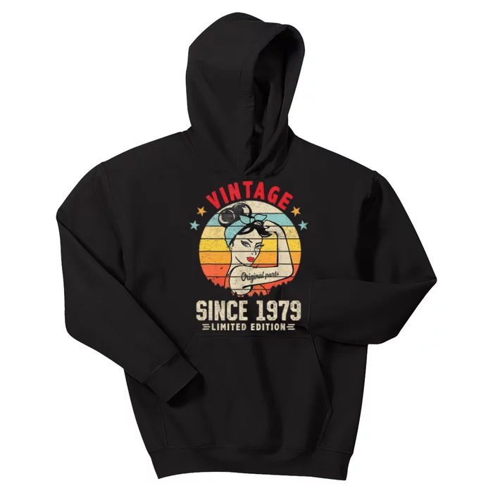 Vintage 1979 45th Bday Funny 45 Year Old Birthday Kids Hoodie