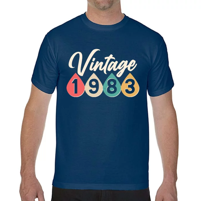 Vintage 1983 40th Birthday Retro Teardrop Design Comfort Colors T-Shirt