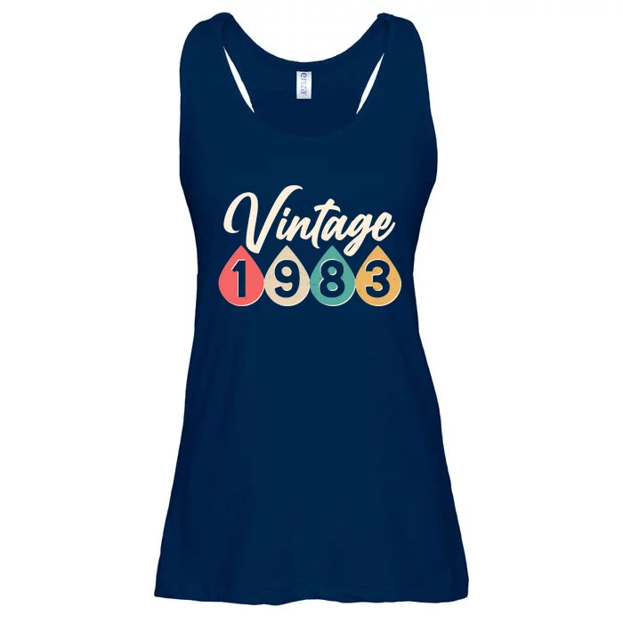 Vintage 1983 40th Birthday Retro Teardrop Design Ladies Essential Flowy Tank