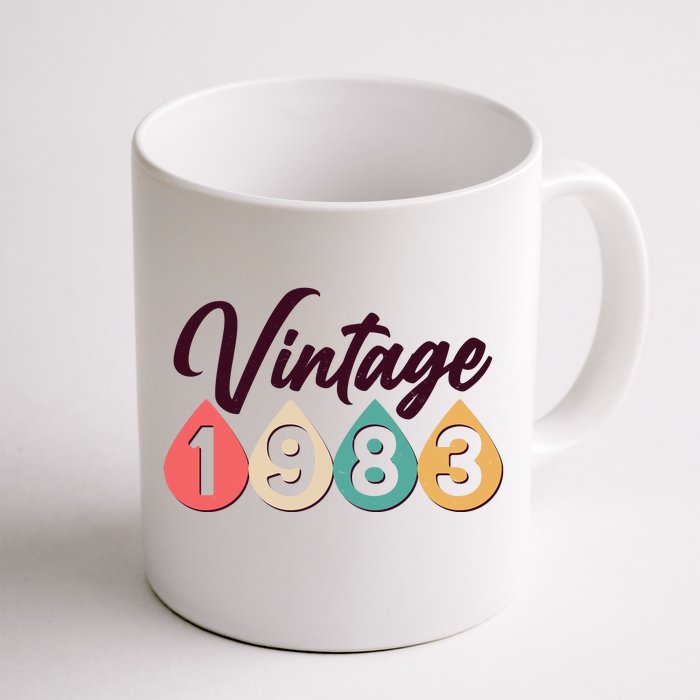 Vintage 1983 40th Birthday Retro Teardrop Design Front & Back Coffee Mug