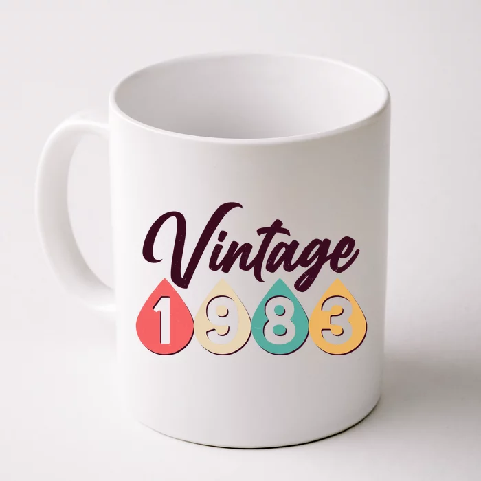 Vintage 1983 40th Birthday Retro Teardrop Design Front & Back Coffee Mug