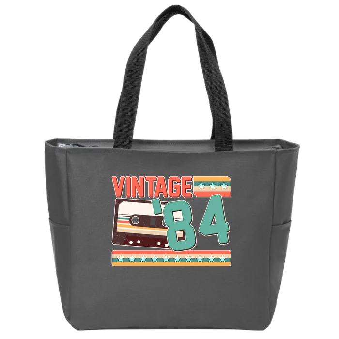 Vintage 1984 40th Birthday Cassette Tape Zip Tote Bag