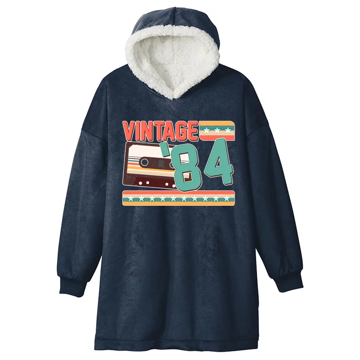 Vintage 1984 40th Birthday Cassette Tape Hooded Wearable Blanket