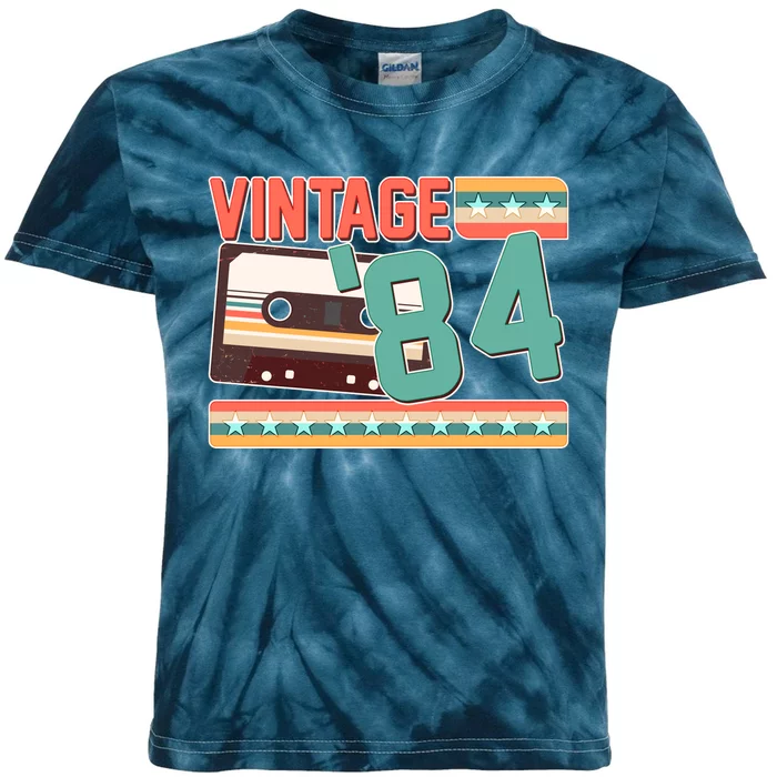 Vintage 1984 40th Birthday Cassette Tape Kids Tie-Dye T-Shirt