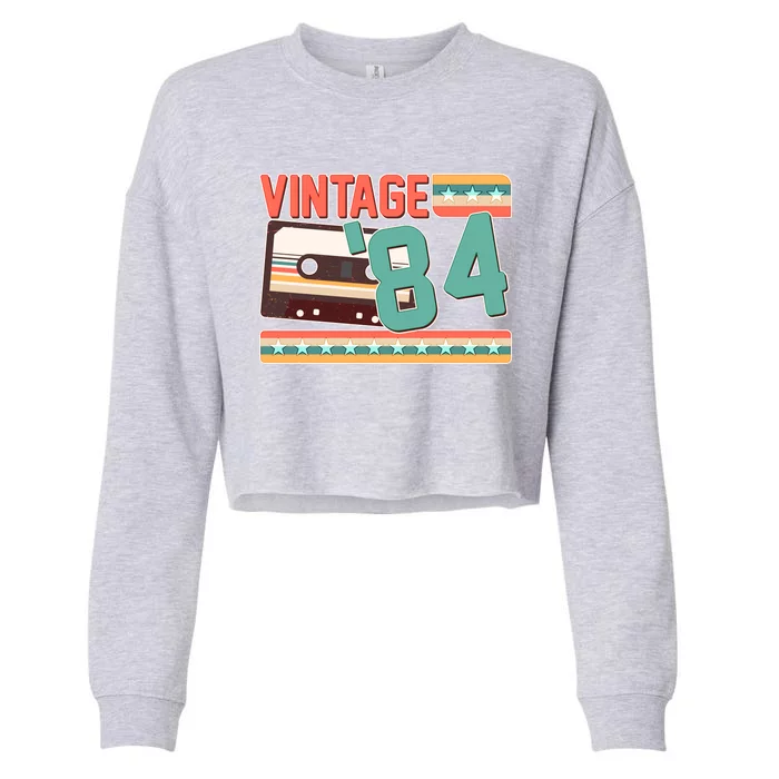 Vintage 1984 40th Birthday Cassette Tape Cropped Pullover Crew