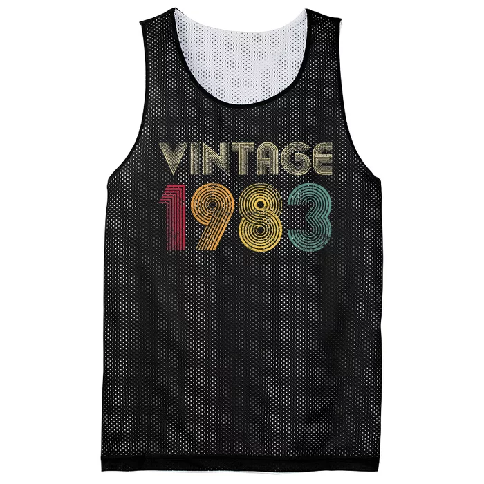 Vintage 1983 40th Birthday Gift Retro Shirt 40 Years Old Mesh Reversible Basketball Jersey Tank