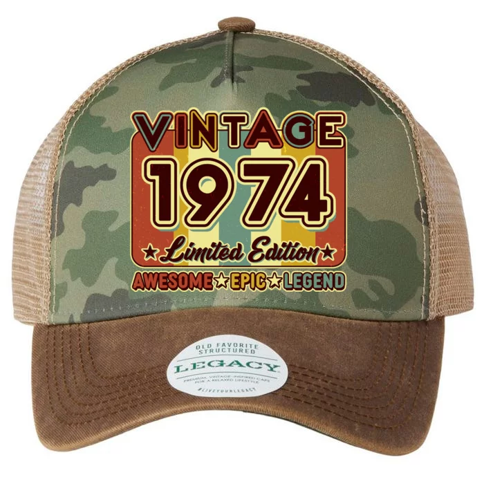 Vintage 1974 50th Birthday Limited Edition Awesome Epic Legend Legacy Tie Dye Trucker Hat