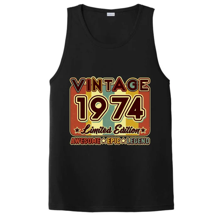 Vintage 1974 50th Birthday Limited Edition Awesome Epic Legend Performance Tank