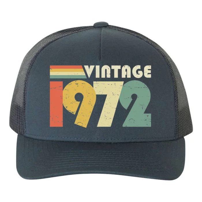 Vintage 1972 50th Birthday Gift Distressed Design Yupoong Adult 5-Panel Trucker Hat