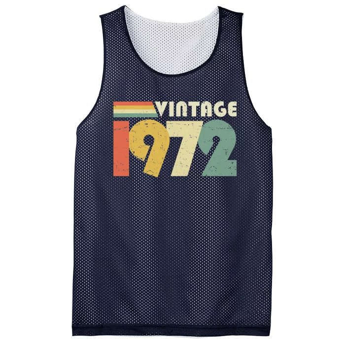 Vintage 1972 50th Birthday Gift Distressed Design Mesh Reversible Basketball Jersey Tank