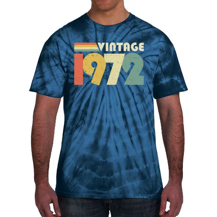 Vintage 1972 50th Birthday Gift Distressed Design Tie-Dye T-Shirt