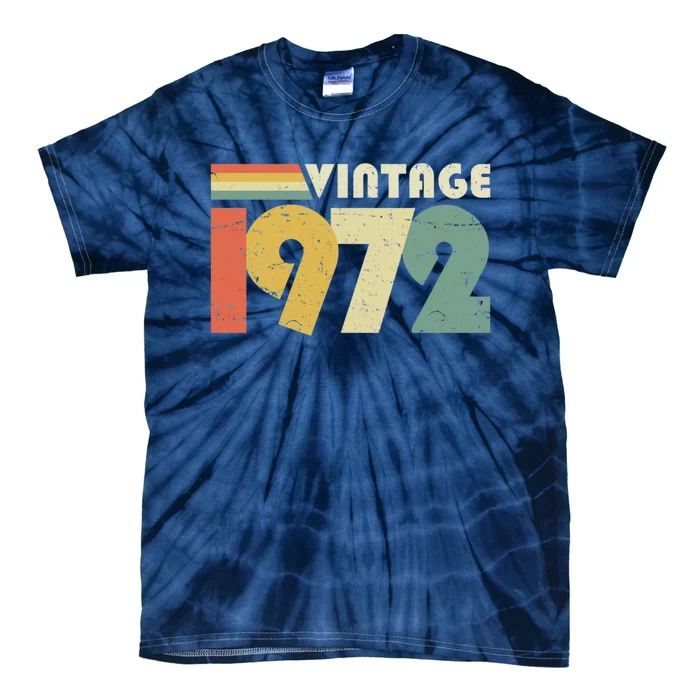 Vintage 1972 50th Birthday Gift Distressed Design Tie-Dye T-Shirt