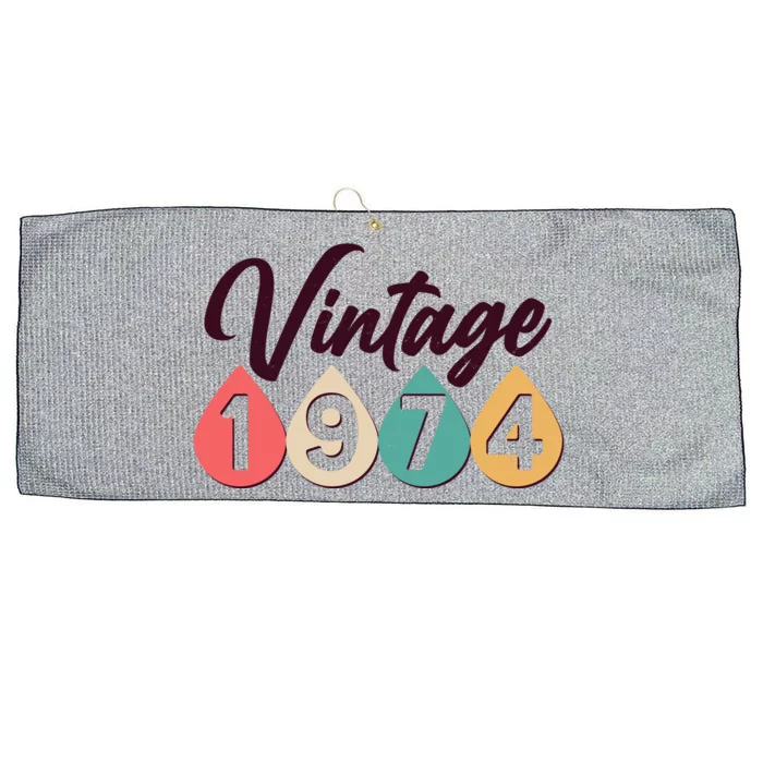 Vintage 1974 50th Birthday Retro Teardrop Design Large Microfiber Waffle Golf Towel