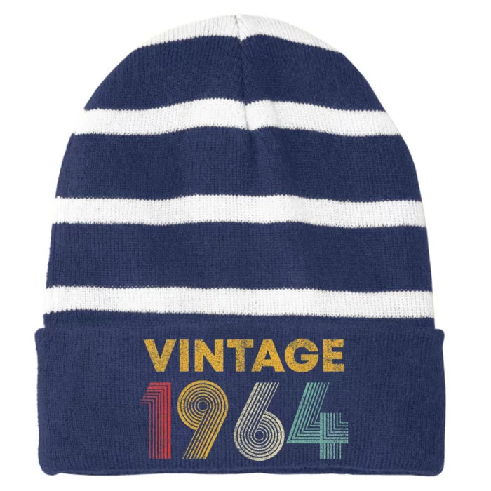 Vintage 1964 59th Birthday Present Gift  Wo 59 Years Old Striped Beanie with Solid Band