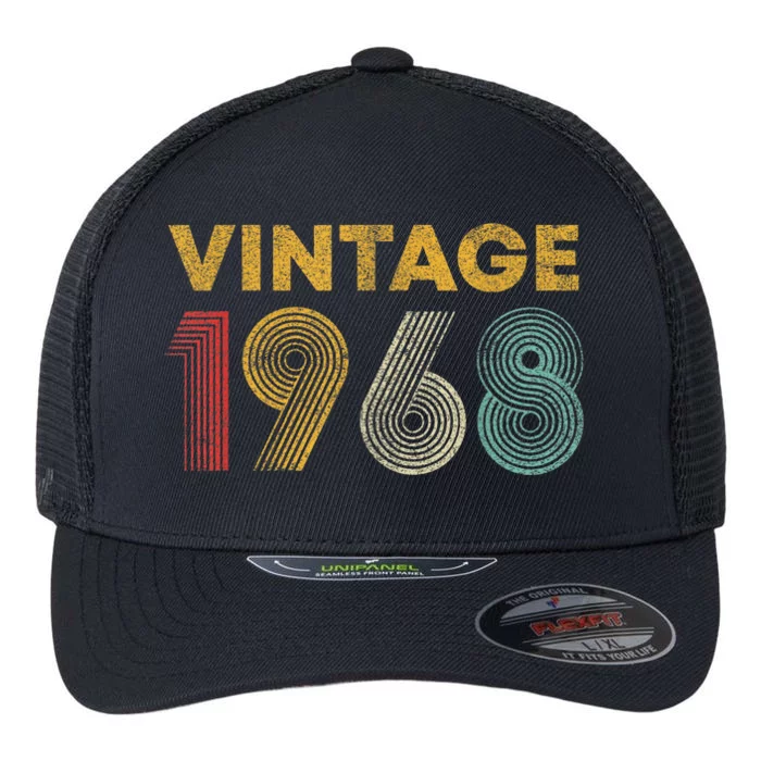 Vintage 1968 55th Birthday Present Gift  Wo 55 Years Old Flexfit Unipanel Trucker Cap