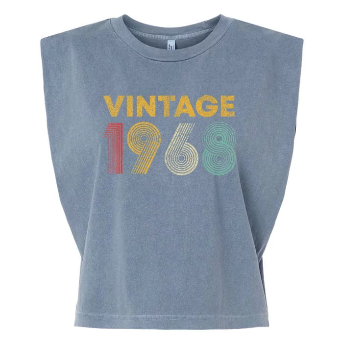 Vintage 1968 55th Birthday Present Gift  Wo 55 Years Old Garment-Dyed Women's Muscle Tee