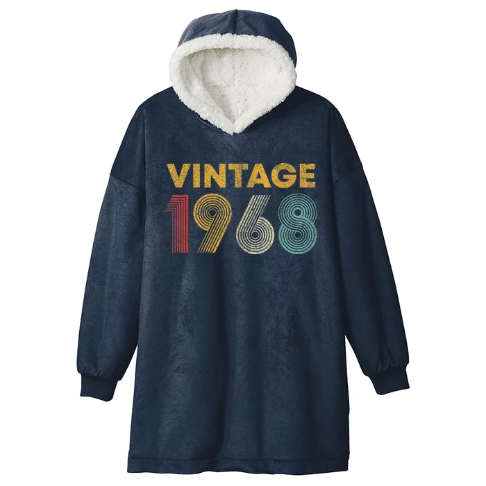 Vintage 1968 55th Birthday Present Gift  Wo 55 Years Old Hooded Wearable Blanket