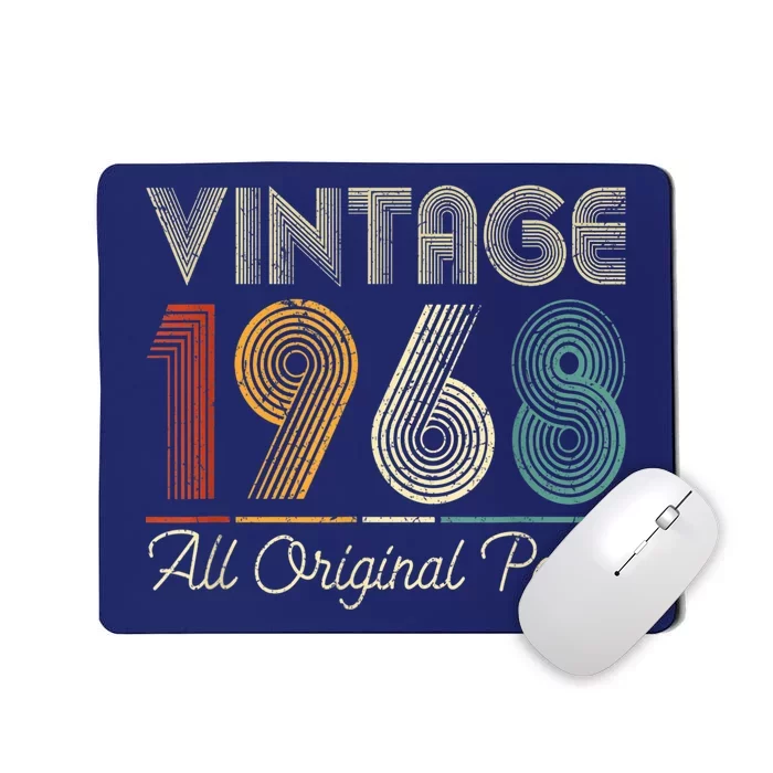 Vintage 1968 55th Birthday Present Gift Retro Vintage 55 Years Old Mousepad