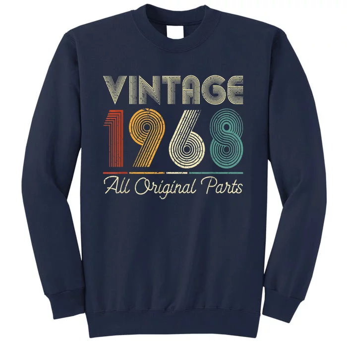 Vintage 1968 55th Birthday Present Gift Retro Vintage 55 Years Old Tall Sweatshirt