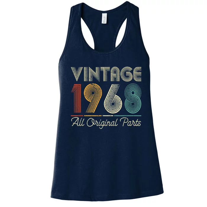 Vintage 1968 55th Birthday Present Gift Retro Vintage 55 Years Old Women's Racerback Tank