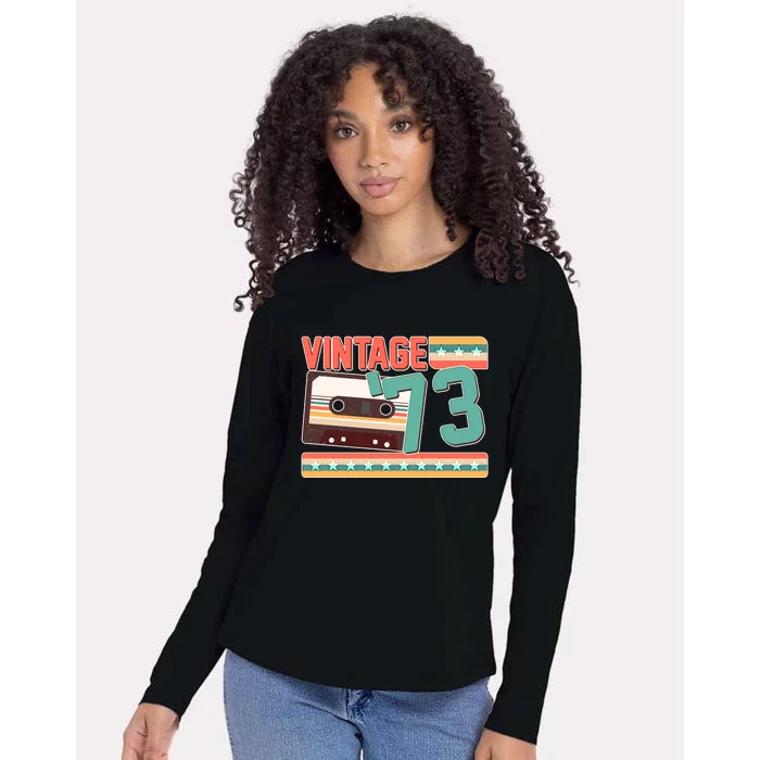 Vintage 1973 50th Birthday Cassette Tape Womens Cotton Relaxed Long Sleeve T-Shirt